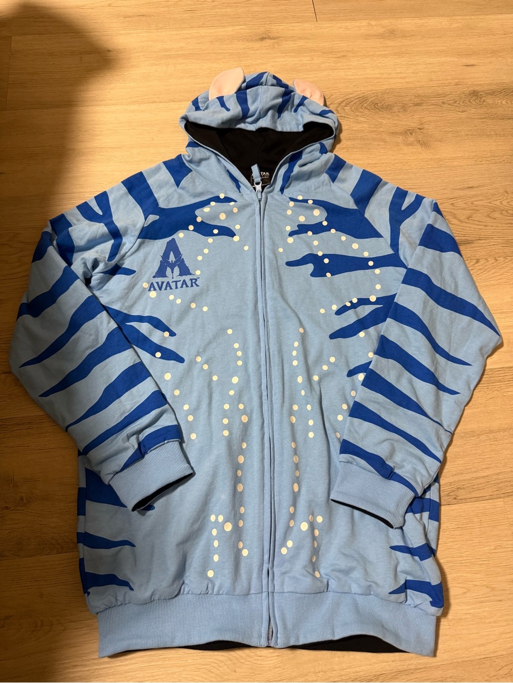 RARE AVATAR Fire & Ash Movie REVERSIBLE Promo Na’vi Hoodie Ears Disney Sz Small